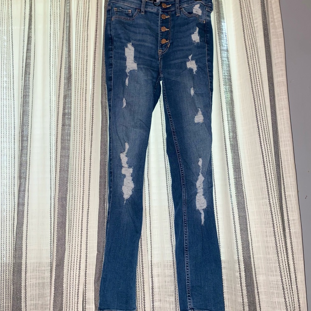 Hollister blue news with rips